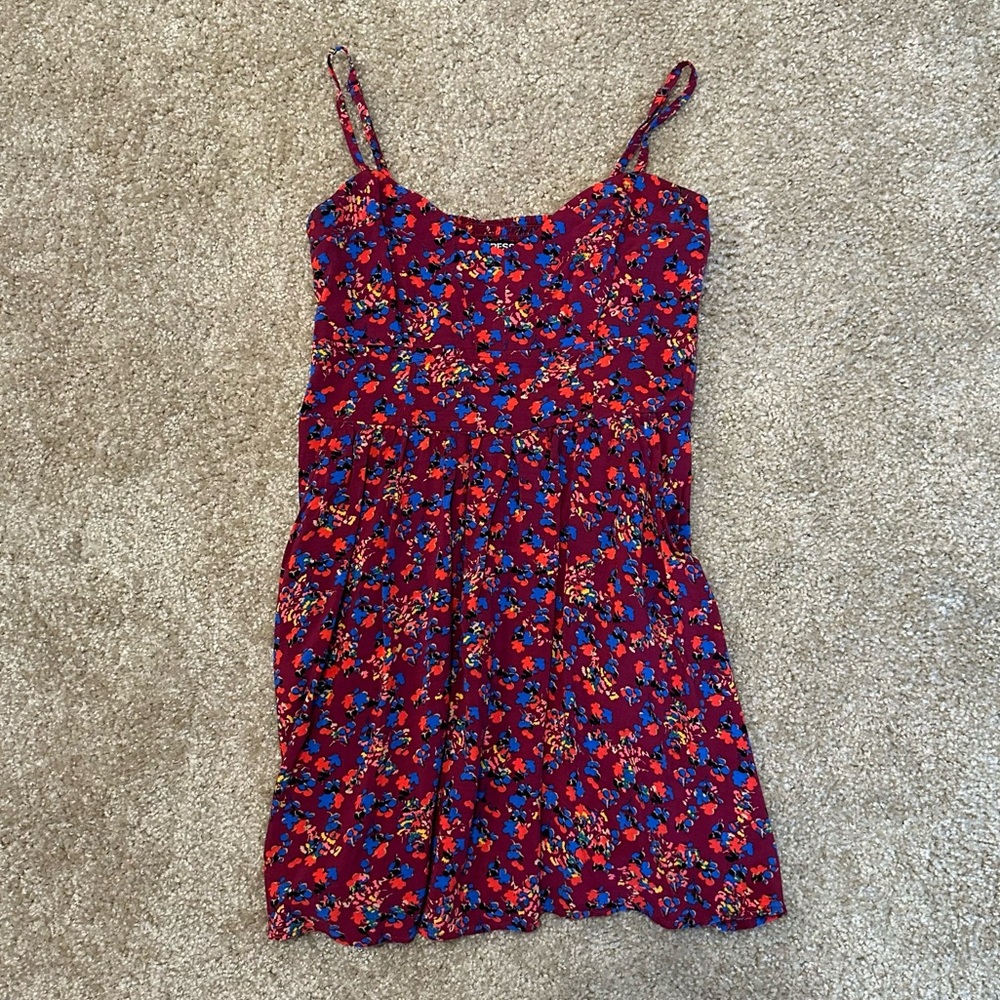 Express Mini Floral Causal Dress with Pockets